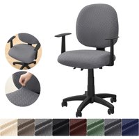 2PCS Solid Color Office Chair Covers Jacquard Split Computer Chair Slipcover Washable Stretch Gaming Chair Cover Home Hotel