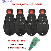 jingyuqin M3N 32297100 Clé à distance pour Dodge Dart 2012 2013 2014 2015 2016 2017 433mhz ID46 PCF7941, porte-clés de voiture 56046773 AA