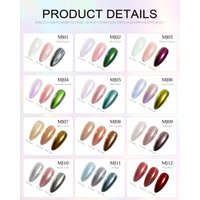CANNI Chrome Powder Nail Decoration with Top Coat Kit 6/12 Colors Soak Off UV LED Magic Mirror Effect Nail Gel Polish Set
