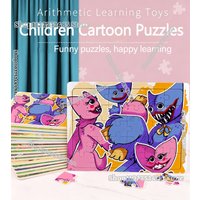 30pcs Cartoon Game Poppy Playtimes Print Jigsaw Puzzle HUGGY WUGGY Toys Enducation Game Picture Puzzle Birthday Presents