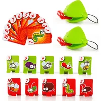 Frog Tongue-Sticking TikTok Same Funny Toy Lizards Mask Two-player Card Game Desktop Interactive Toys Parent-child Party Games