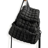 Quilted Backpack for Women Lightweight Puffer Casual Daypack Hiker Pack Top Flap Drawstring Padding Gym Hiker Travel Bag