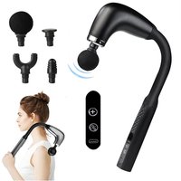 Portable Fascial Massage Gun Electric Percussion Pistol Massager Body Relaxation With LED Touch Screen 4Replaceable Massage Head