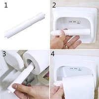 2pcs Adjustable Toilet Paper Holder with Spring - Durable Plastic Design for Easy Roll and Storage