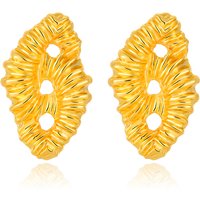 Vintage Lava Thick Open Exaggerated Ladies' Gold Bracelet Ring Earrings Plated 18K Gold Bracelet Exquisite Jewelry Waterproof