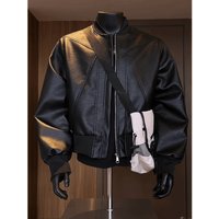 Men Coats Faux Leather Jackets Turn Down Collar Pu Coat Work Streetwear Jacket Zipper Outerwear Casual Regular 2026 Autumn