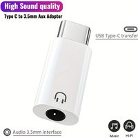 Type-c To 3.5mm Jack AUX Audio Adapter For iPhone 15-17 Pro Max Type C To 3.5mm With Mic For Samsung Xiaomi Headphone Connector