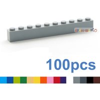 100PCS Thick 1x10 Dots DIY Building Blocks Figures Bricks Educational Creative Size Compatible With 6111 Toys for Children