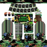 Reptile Party Birthday Supplies Lizard and Snake Disposable Tableware Paper Cup Plate Napkin Banner Balloon Party Decorations