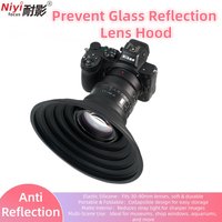 Universal Silicone Lens Hood Anti-Reflection Ring for Canon Nikon Sony Fuji Eliminates Glass Glare for Aquarium/Window Shooting