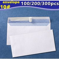 100200/300PCS Windowless white envelope 10 # Secure Business Envelope Can hold A4 paper Bill invoice Self sealing envelope