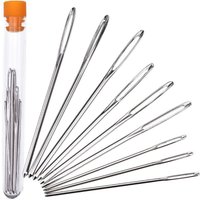 9pcs Large Eye Needles DIY Crafts Tools Stainless Steel Cross Stitch Knitting Yarn Sewing Hand Crochet Hook Set Kit