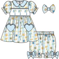 Toddler Kids Tropical Palm Leopard Heart Outfit Dress Top Shorts Bloomers Cute Summer Girls Boys Pajamas Set