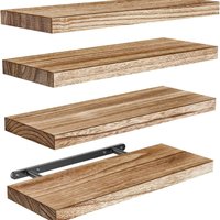 Deeper Thicker Bathroom Shelves Floating Shelves Wooden Wall Mounted Storage Shelf for Living Room