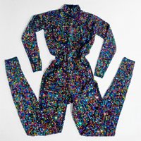 Sexy Jumpsuit Sparkly Rhinestone Luxury Birthday Party Events Stage Performance Dance Singer Costume Nightclub Drag Queen Outfit