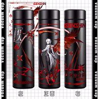 Anime Genshin Impact Zhongli Hu Tao Arlecchino 500ml Stainless Steel Thermos Cup with Temperature Display Outdoor Students Gift