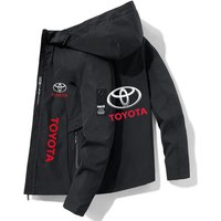 Toyota Men's Hooded Jacket Spring Autumn Fashion Zipper Closure Windproof Outdoor Comfortable High-Quality Menswear