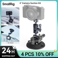 SMALLRIG 4" Camera Suction Mount with Ball Head Magic Arm, Car Mount for Lightweight Camera/Action Camera/Phone,Max Load 3kg