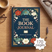 A5 Reading Journal for Book Lovers, Book Journal Reading Log with 170 Pages, Vintage Floral Cover Reading Tracker Notebook