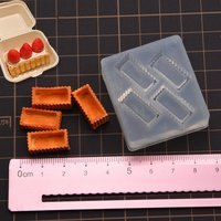 Minature Square Strawberry Cake Based Silicone Mold Doll House Food Toy DIY Molds