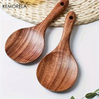 1/2PCS Wood Rice Spoon Rice Paddle Scoop Wooden Kitchen Spoon Ladle Tablespoon Big Serving Spoon Wooden Kitchen Utensils