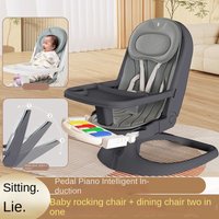 Baby Rocking Chair Baby Soothing Chair Multifunctional Electric Baby Cradle Chair with Wireless Dinner Plate Mosquito Net
