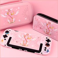 Cute Pink Sakura Series Hard Shell Dock Cover Carring Case compatible with Switch 2 (2025),NS 2 Protective Case Storage Bag