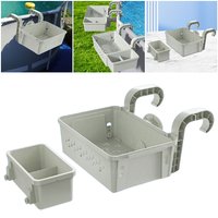Poolside Storage Baskets with Cup Holders Fit 3-Inch Or Smaller Top Rails Pool Hanging Basket for Most Above Ground Pool