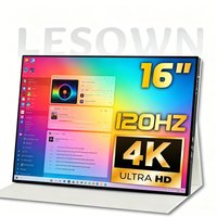 LESOWN 16 Inch 4K UHD Portable Designer Monitor 100% sRGB 60Hz IPS Display for Professional Photo Editing Laptop PC