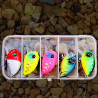 BILLINGS 5pcs Box of Rock-Style Minnow Little Fat Guy Lures Plastic Artificial Lures with Small Steel Beads Fishing Accessories