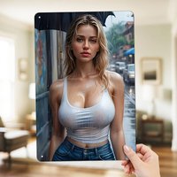 FANXIYA 2D Metal Wall Sign Girls Room Decor, Copper Foil Art Plaque for Kitchen Bedroom Office, 20x30cm Modern Home Decoration G