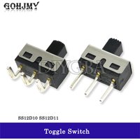 10PCS SS12D10 SS12D11 G5 Toggle Switch 3Pins Straight Feet 1P2T Handle High 5mm Spacing Of 4.7mm 3A 250V SS12D10 G5