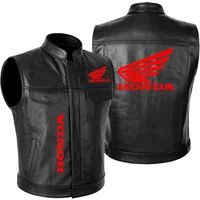 Honda motorcycle waist vest with leather jacket. Autumn and winter warm and windproof men's cycling vest with PU.