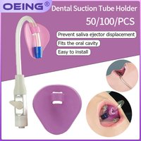 OEING 50/100Pcs/Bag Dental Suction Tube Holder Autoclavable Saliva Ejector Holde HVE Tube Positioner Dentistry Tools