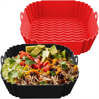 Square Silicone Air Fryer Mats Suitable for 4-7 Quart Ovens , Reusable Non-Stick Sheets Compatible for Air Fryers