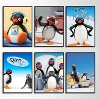 Cartoon Anime P-Pingu Poster Elegant And Affordable Wall Art Stickers For Dormitory Living Room And Bedroom Spaces