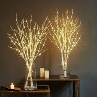 Battery Operated White Birch Branch Lights 50 Led Beads Glowing Willow Lamp For Home Bedroom Birthday Party Decoration