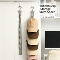 Hat Storage Hanger 8 Clips Wall Mounted Cap Organizer for Closet Door