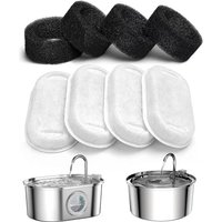 Cat water foundation 108oz/3.2L stainless steel cat drinking fountain 4 carbon filters+4 foam filters replaceable filters