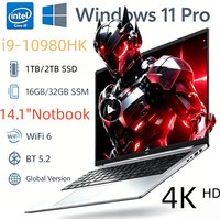 Nowy ultracienki laptop 14,1 cala, 32 GB RAM, 2 TB, Intel Core i9 10980HK, komputer do gier, wyświetlacz 1920*1080, komputer do biura i nauki, Windows Pro