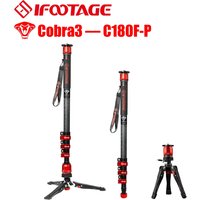IFOOTAGE Cobra 3 C180F-P Monopod for Camera with Pedal Locking , 71" Carbon Fiber Travel Monopod, Quick Release, Payload 8KG