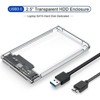 2.5 Inch HDD SSD Transparent Case USB 3.0 Type C to SATA HDD Enclosure 6Gbps Max USB C External SATA HDD Enclosure For PC Laptop
