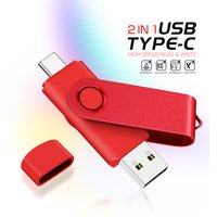 Clé USB TYPE-C 128 go 2 en 1, clé mémoire rouge 32 go, clé rotative 64 go pour téléphone portable, disque U 16 go 8 go