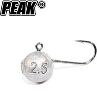 PEAK 10pcs/lot Micro Jig Head Fishing Hook Ice Fishing Hook Mini Crank Jig Fishhook Soft Lure Fishing Tackle