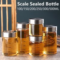 100-500ml Glass Storage Cup Portable Seal Thickening High Borosilicate Thermostability Liquid Storage Cup Scale Sealed Jar
