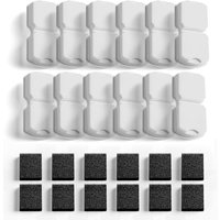 12Filters + 12 Sponges Cat Fountain Replacement Filters for Cat Fountain with Activated Carbon Filter and Ultra-fine Fiber
