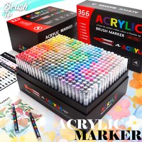 12/366/408 Colors Acrylic Paint Markers Flexible Brush Acrylic Markers Set for Rock Wood Canvas Stone Painting Art Supplies