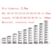 5pcs/Lot 2mm Stainless Steel Micro Small Compression Spring OD 10/11/12/13/14/15/16 to 35mm Length 15mm to 100mm