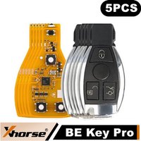 5 Stück Xhorse VVDI BE Key Pro Gelbe Version ohne Punkte mit Smart Key Gehäuse 3 Tasten/ 4 Tasten mit Panikfunktion für Mercedes Benz