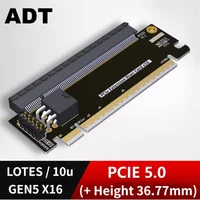 ADT-Link PCI Express 5.0 16x Riser Extended Card Riser Card For 1U 2U 4U ATX Case Gen5 Testing Adapter for External Power Supply
